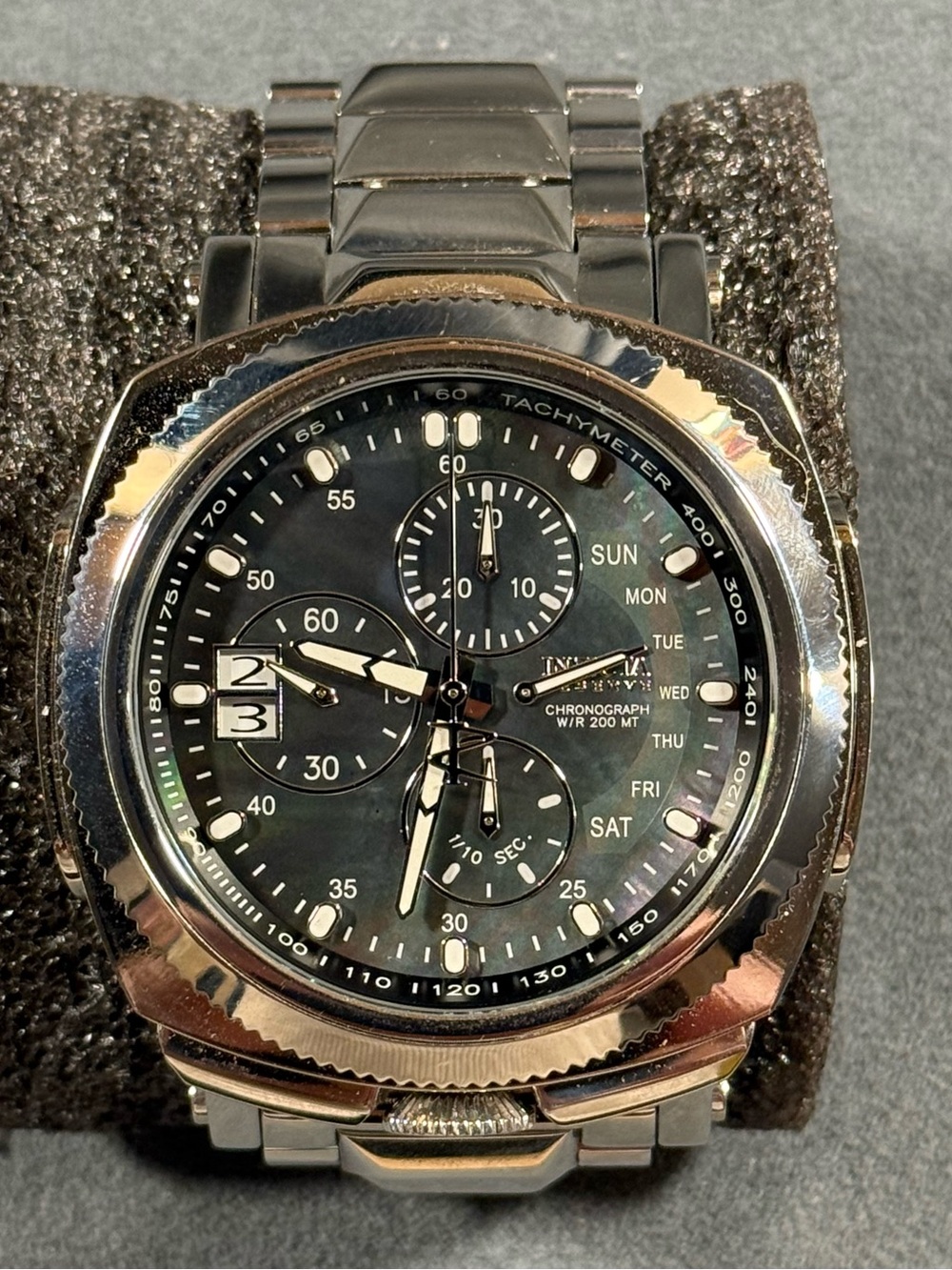 Invicta 29207 Reserve Pro Diver Silver Stainless Steel Watch with Black Dial